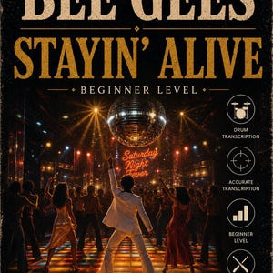 Bee Gees - Stayin' Alive Trumtranskription PDF + MIDI