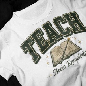 Teach Accio Knowledge Shirt, Teacher Wizard Tee, Magical Teacher Shirt, Comfort Colors 1717, Teacher Gift, Back to School Shirt, Book Lover