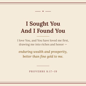 Christian Wall Art | Proverbs 8:17-19 Bible Verse Decor, Framed Matte Canvas