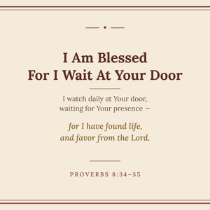 Framed Canvas Scripture Art | Proverbs 8:34-35 "I Am Blessed" Bible Verse Decor