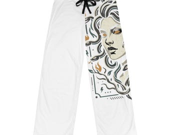 Mythische Medusa Illustration Pyjama Hose | AOP Lounge Hosen