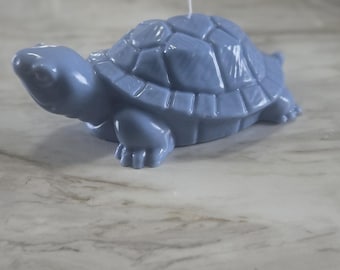 Vela artesanal em forma de tartaruga azul | Decoração náutica | Presente exclusivo feito à mão