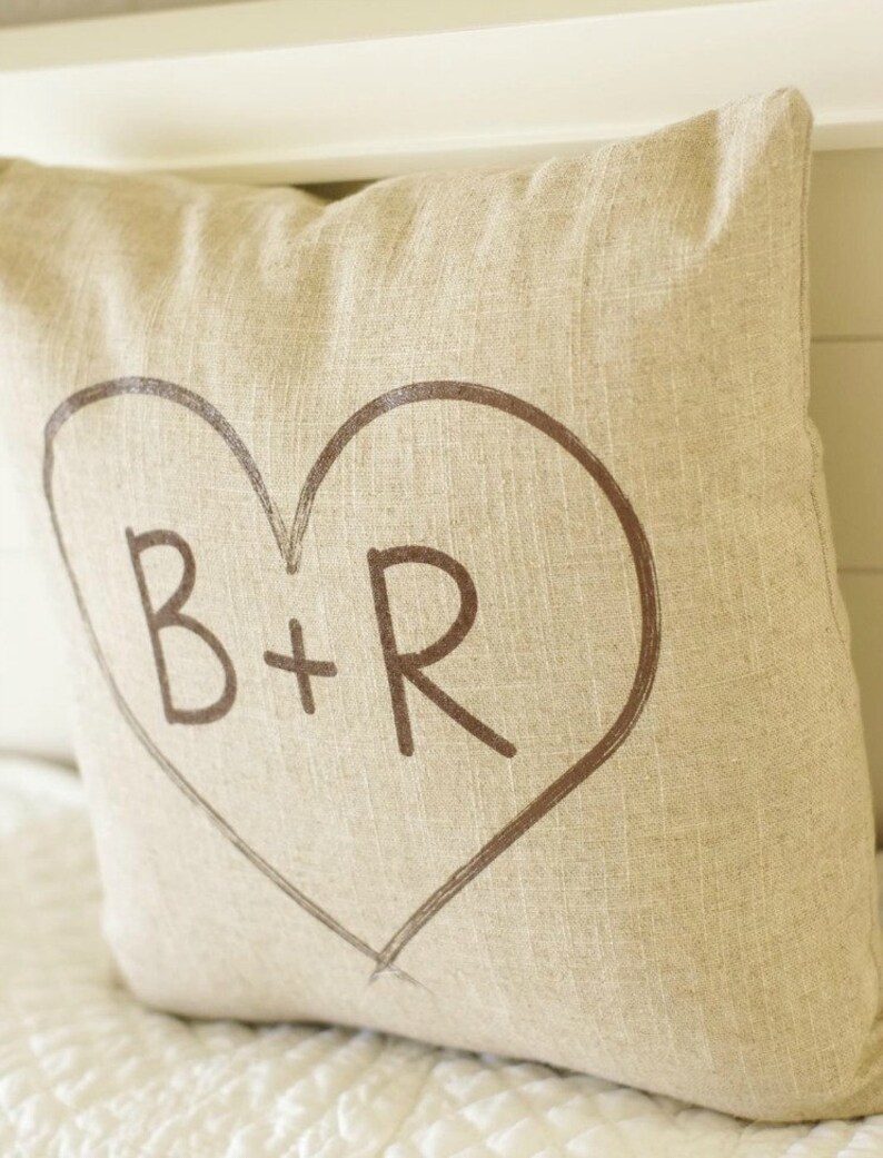 True Love Heart Pillow Cover with customi initialsCustom Etsy