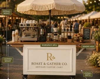 DIY Mobile Coffee Cart Plans PDF Collapsible Espresso Bar Foldable Coffee Cart Mobile Espresso Bar Blueprint (PDF)