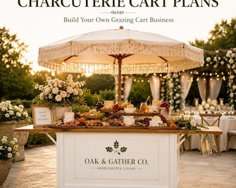 DIY Foldable Charcuterie Cart Plans PDF Mobile Catering Cart Build Guide Coffee Dessert Flower Cart Digital Download