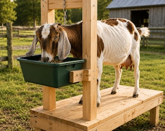 DIY Goat Milking Stand Plans PDF Wooden Goat Stanchion Hoof Trimming Stand Build Plans Digital Download