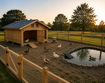 DIY Duck Enclosure Plans PDF Duck Shelter with Run and Water Area Backyard Duck Coop Digital Download