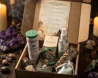 Abundance Manifestation Ritual Kit – Prosperity, Success & Spiritual Wellness Gift Box for Intentions and Positive Energy