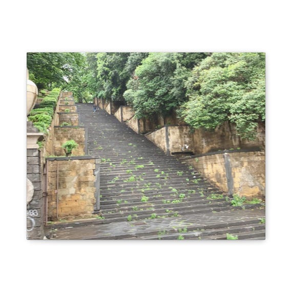 Mossy Stone Staircase Canvas