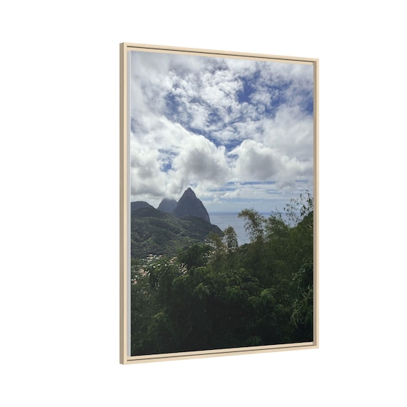 Tropical Mountain & Ocean Scenic Matte Canvas Wall Art