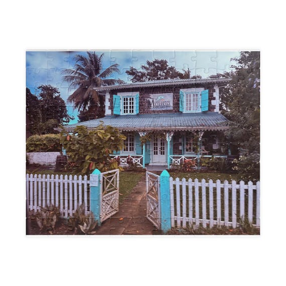 Turquoise Cottage Illustration Puzzle | Jigsaw 110-1014 Pieces