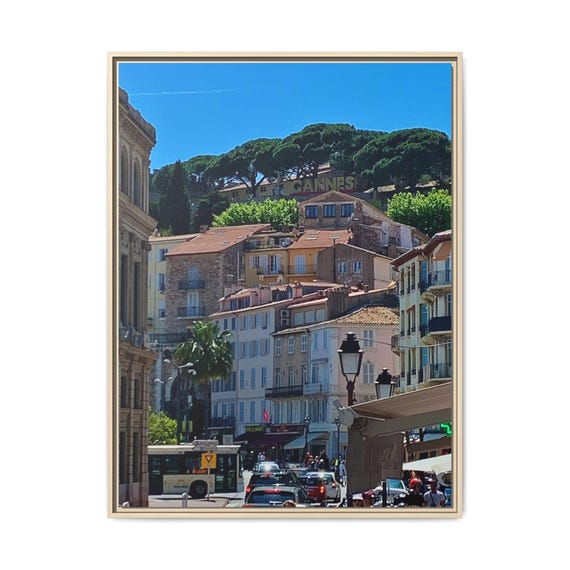 Cannes Street Scene Matte Canvas Wall Art Framed or Stretched Matte