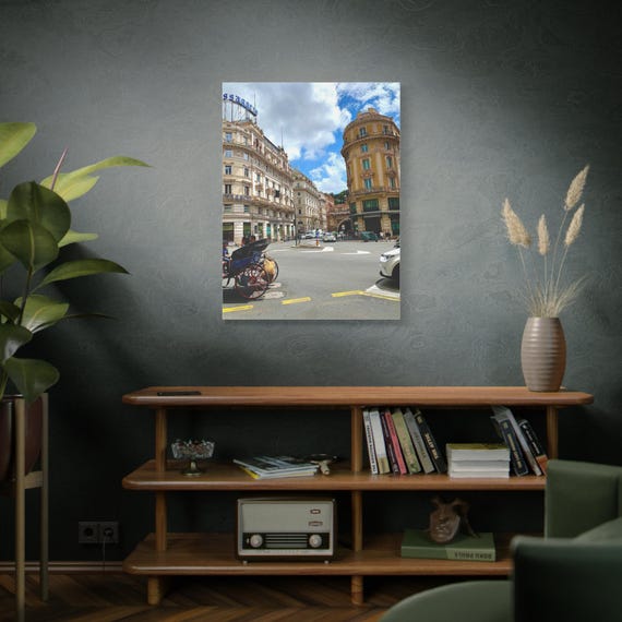 Italy Street Photo Matte Canvas Print - Stretched or Framed Wall Art