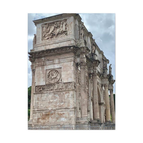 Antique Roman Arch Matte Canvas Wall Art Classic Architecture Photography