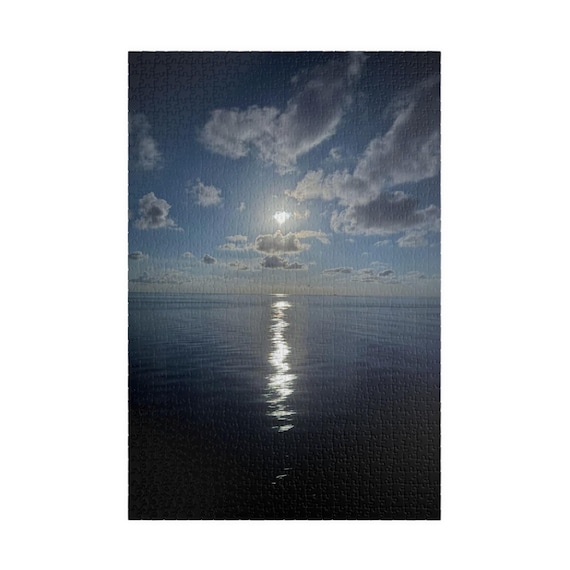 Moonlit Ocean Reflection Puzzle | 520/1014 Piece Jigsaw, Tranquil Seascape