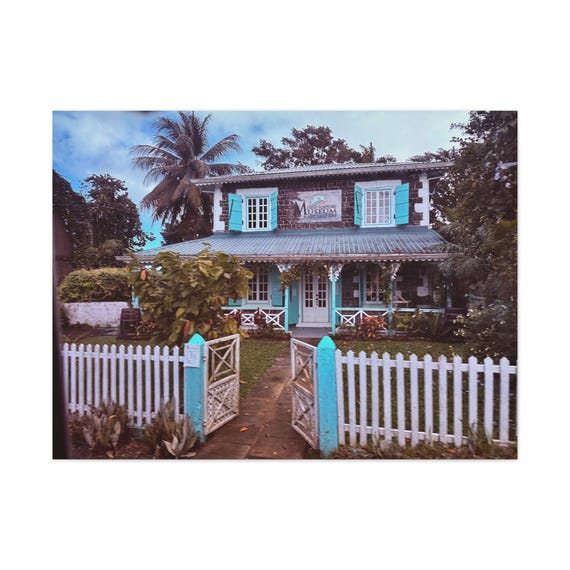 Vintage Coastal Cottage Matte Canvas Wall Art — Framed or Stretched