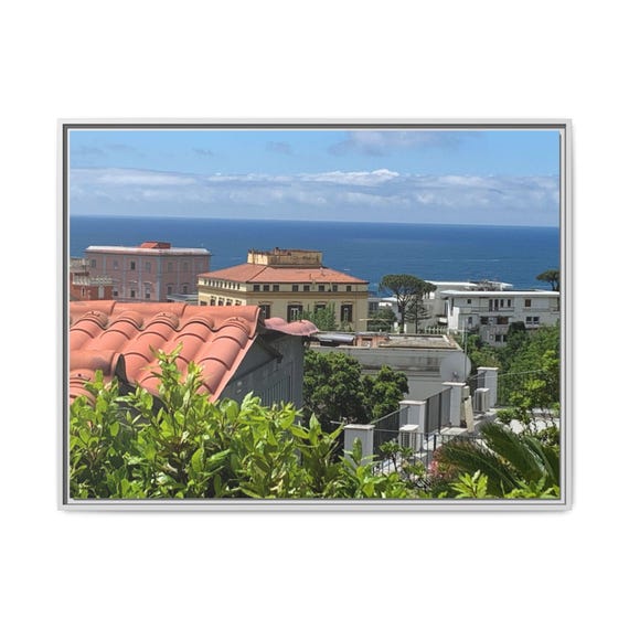 Mediterranean Coastal View Matte Canvas Wall Art