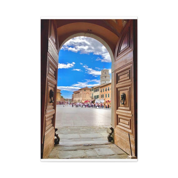 Italian Piazza Doorway Matte Canvas Wall Art — Stretched or Framed