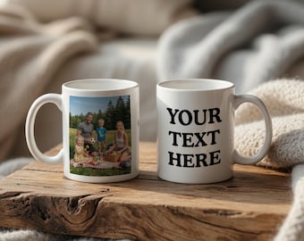 Custom Photo Mug: Personalized Ceramic Cup, Gift for Him/Her