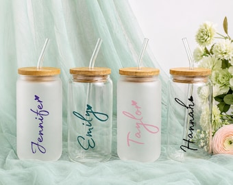 Personalized Name Glass Tumbler-Custom Gift Glass for Bridesmaid-Bridesmaid Proposal Gift -Wedding Gift-Bridesmaid Gift, Bridesmaid Proposal