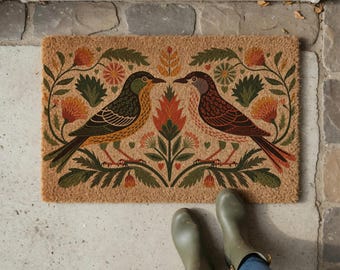 Boho Doormat, Floral Design, Welcome Mat for Front Porch, Floral Doormat, Home Decor, Colorful Doormat, Housewarming Gift, Front Door Mat