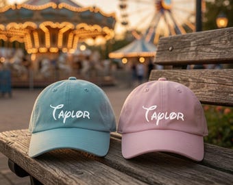 Personalized Disney Hats, Custom Mickey Minnie Mouse Ears Caps, Disney Family Vacation 2026 Gift, Custom Name Disneyland Trip Matching Hats