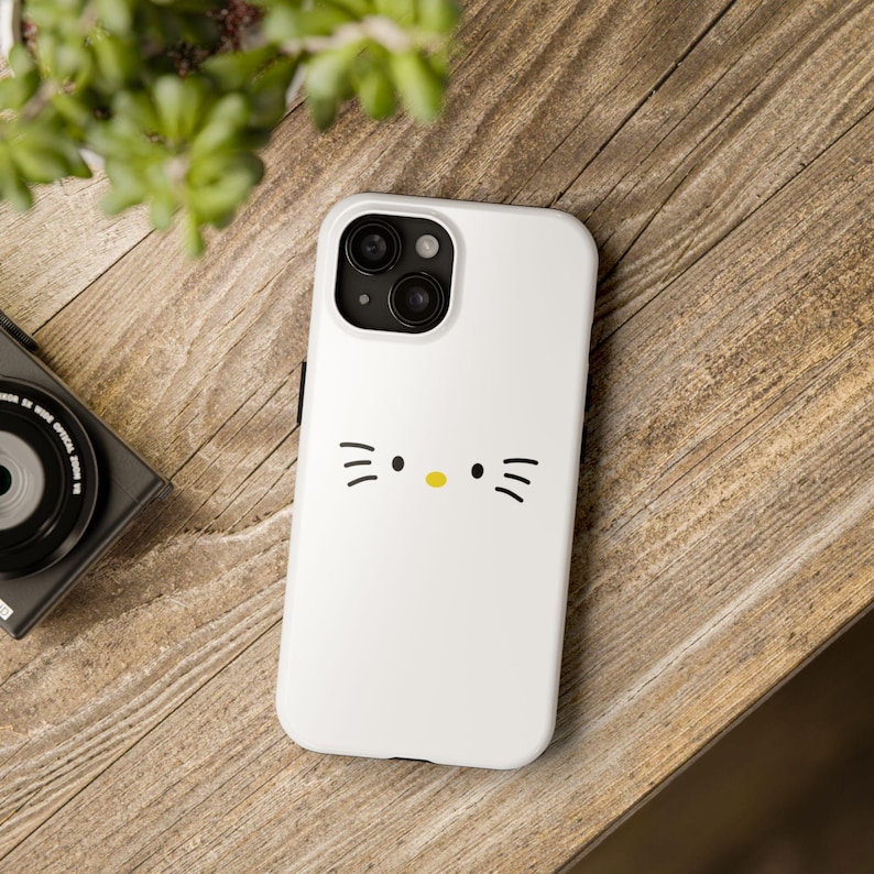 Hello Kitty Sanrio mobilskal | Tåligt mobilskal, söt morrhårsnosdesign bild 1