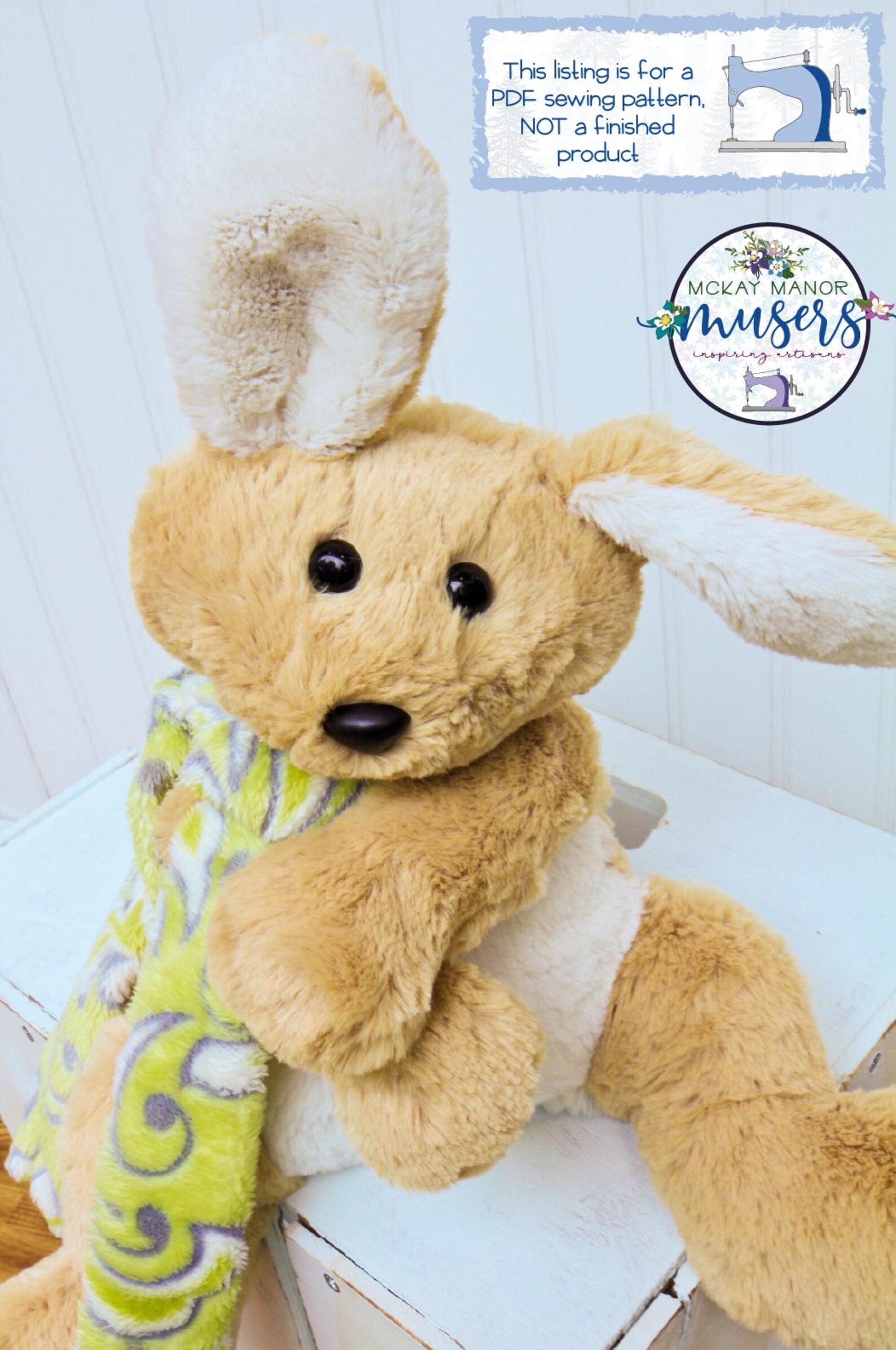 Mckay Pattern Bunny Stuffed Animal Downloadable Sewing Pattern From Mckay Manor ...