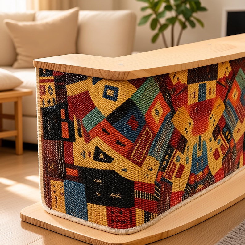 Sofa Side Cat Scratcher, Woven Sisal Couch Protector, Solid Wood Cat Furniture, Vertical Scratch Pad, Modern End Table bild 12