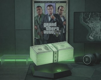 Magnetic Floating Money Lamp LED | GTA Money Levitating Dollar Stack Light |