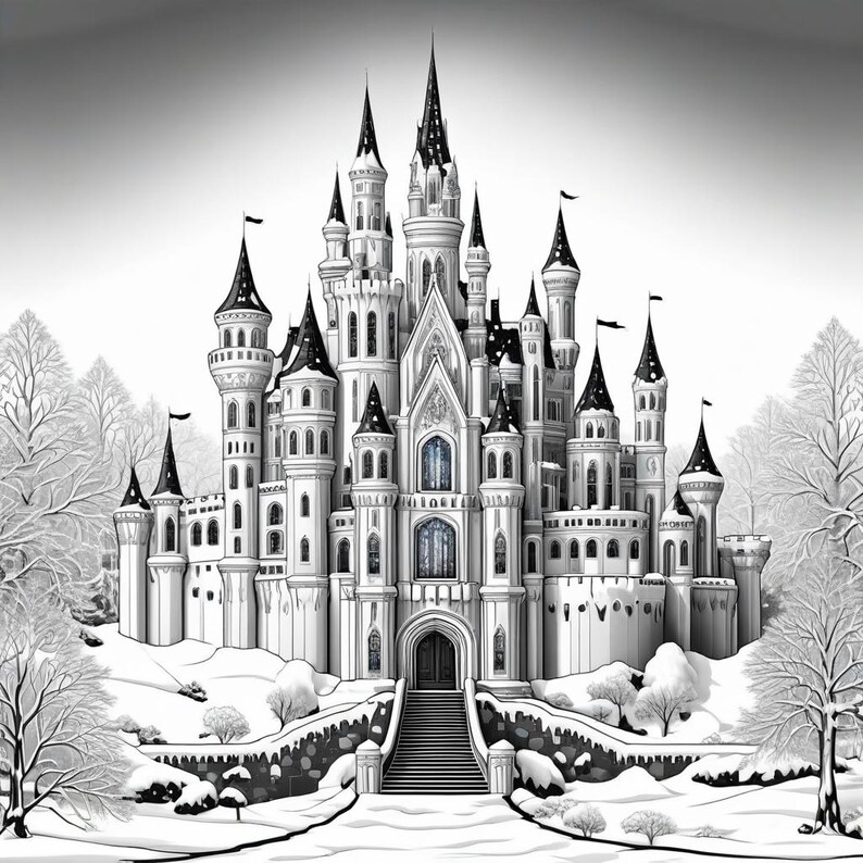 Castle Coloring Pages — Example 1 Castle Coloring Pages — Example 1