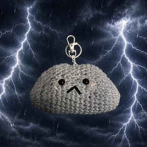 Crocheted Cloud Keychain, Bag Charm, Backpack Accessory