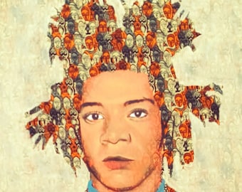 Basquiat op Afrikaanse maskers 38X38