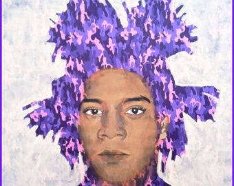 Paarse Camouflage Basquiat 35X35