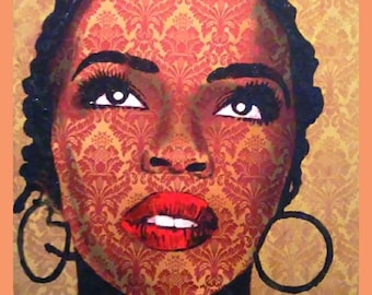 Lauryn Hill rosso 35X35