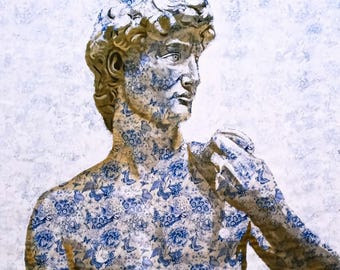 David (Michelangelo) Uccelli tra farfalle 40X40