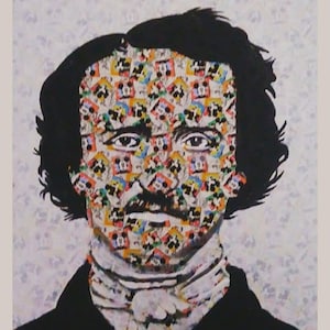 Edgar Allan Poe on Mickey Mouse comic strip Fabric 36X45