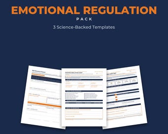Fiches d'exercices de régulation émotionnelle pour le TDAH | Documents PDF imprimables et remplissables sur l'autocompassion pour les personnes neurodivergentes qui masquent leur chagrin