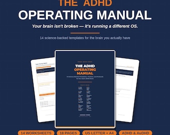 ADHD Operating Manual | Dopamine Menu, Task Templates (Digital Download)