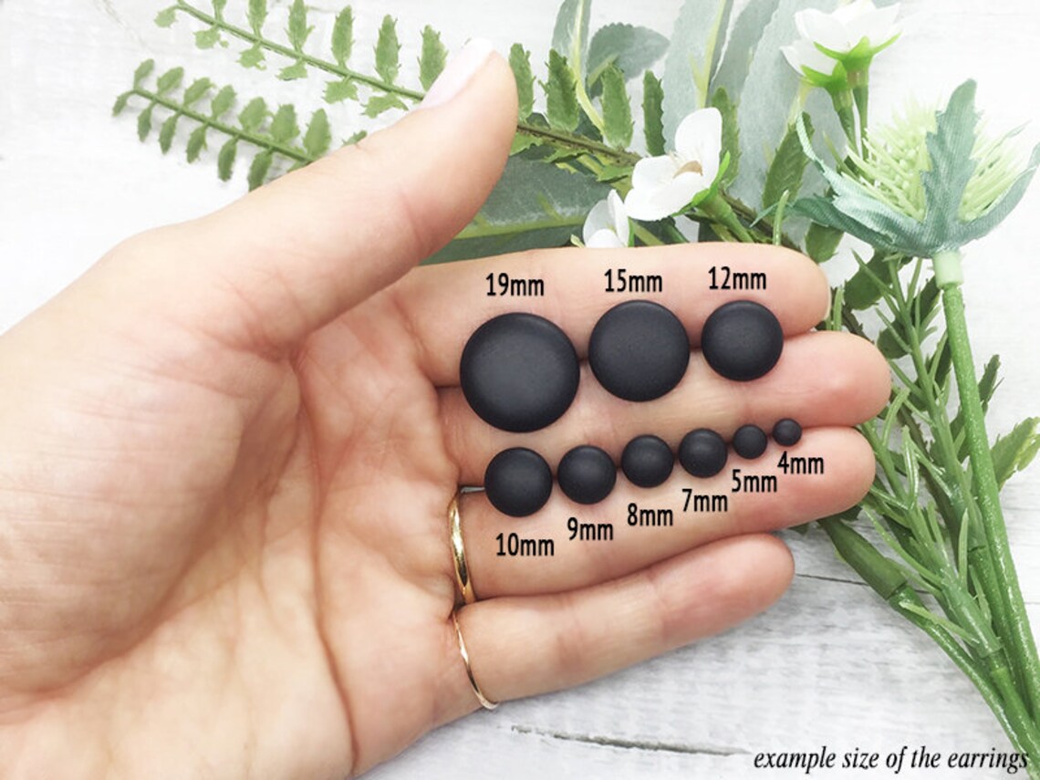 Yellow Stud Earrings Matte Round Earrings Yellow Studs Etsy