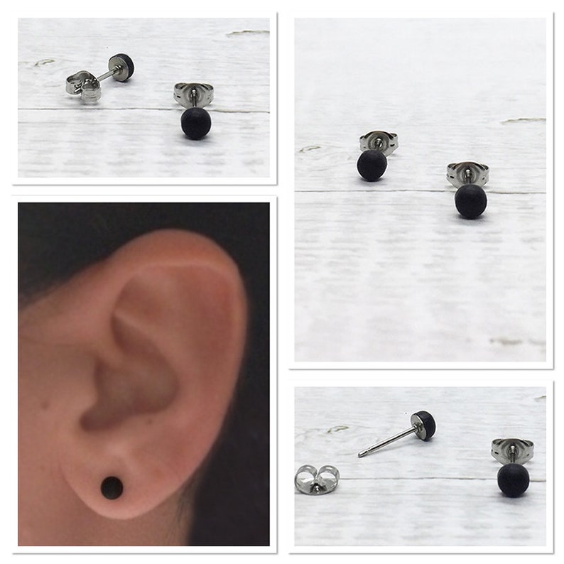 Any 6 Pairs 4mm Matte Dot Stud Earrings Tiny Simple Ear Etsy