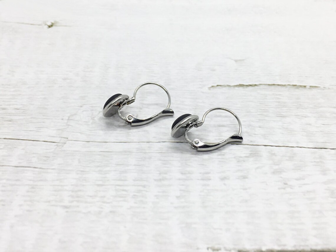 Matte Black Drop Earrings Lever Back Black Earrings Etsy