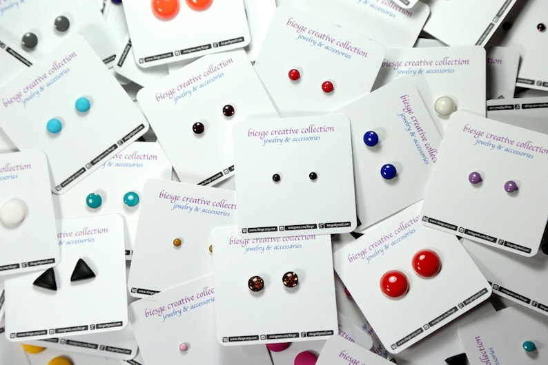 Burgundy Stud Earrings, Dark Red Earrings Stud Simple, Titanium Earrings Burgundy, Minimalist Jewelry, Hypoallergenic Earrings Everyday Stud image 7