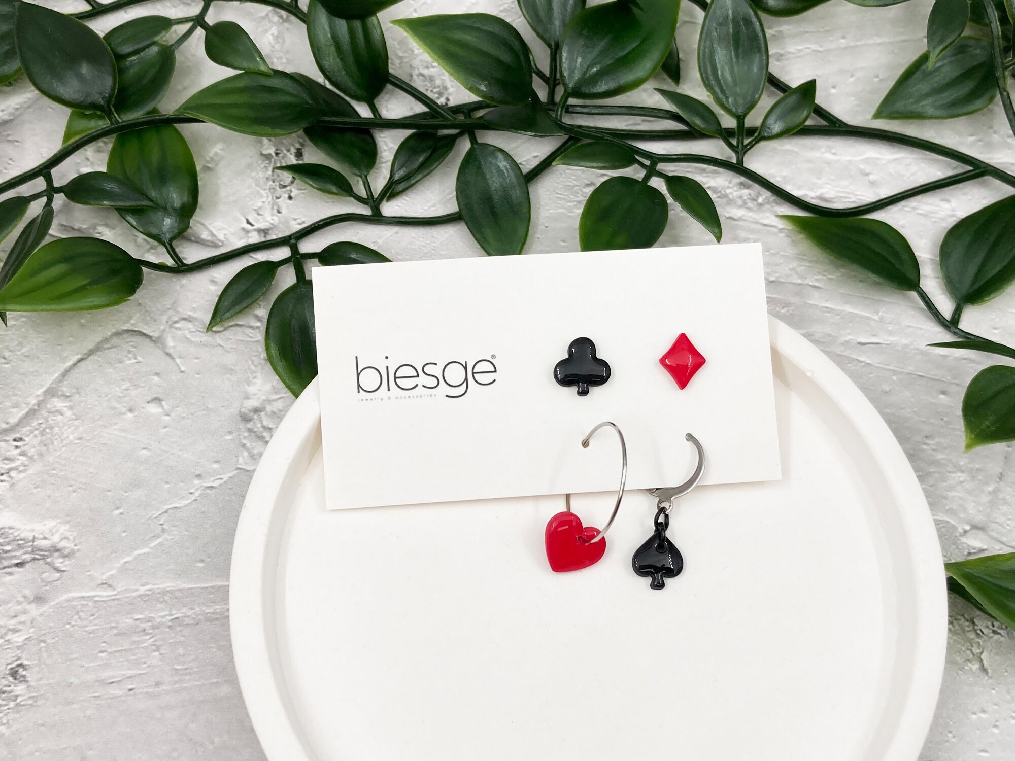 Boucles D'oreilles Cartes à Jouer - Clous Poker As De Pique/carreau/cœur/trèfle - Acier Inoxydable 10 Mm - Cadeau Original