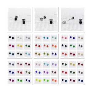 Kleine Ohrstecker 4mm, Matte Dot Ohrstecker, zierliche Ohrring, winzige bunte Ohrring, Herren Ohrstecker, Geschenk für Mädchen, chirurgischem Stahl, Titan Post
