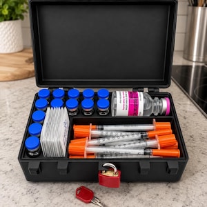 PepLock13+: Lockable 3ml Peptide Vial Storage Case (Lock Included)