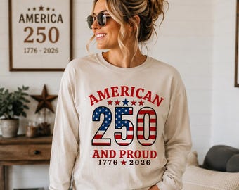 Comfort Colors® American 250 Long Sleeve Shirt, Patriotic USA 1776-2026 Tee