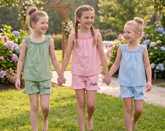 Personalized Wedding Pajamas for Kids, Custom Flower Girl Outfit, Wedding Day Gift, Gift for Flower Girl,Bridal Party Accessories