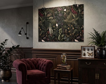 Poison Garden Wall Art, Poisonous Plants Botanical Print, Gothic Dark Academia Decor, Moody Witchy Poster