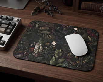 Poison Garden Mouse Pad, Gothic Botanical Mousepad, Dark Academia Desk Decor, Witchy Plant Office Accessory
